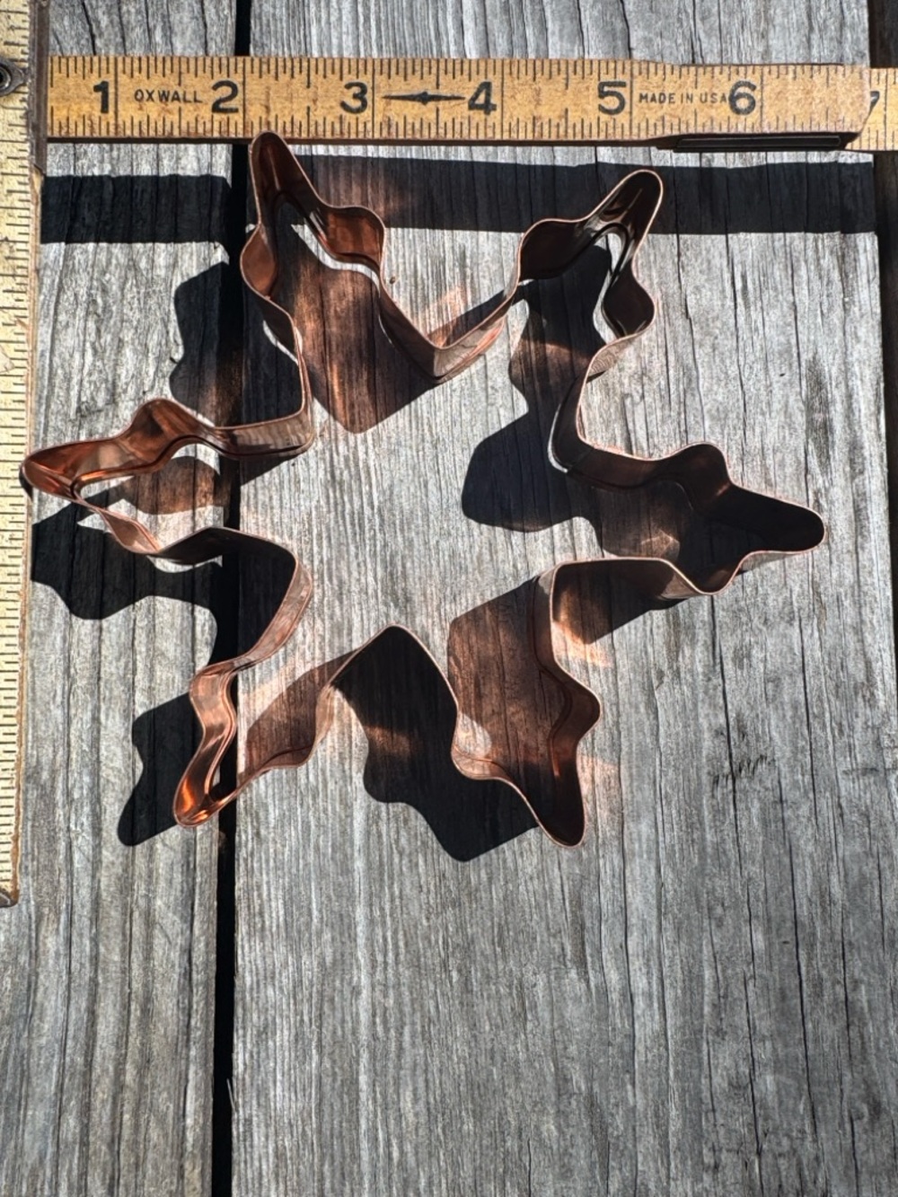 Copper Snowflake Cookie Cutter - Metal Holiday Baking Cutter